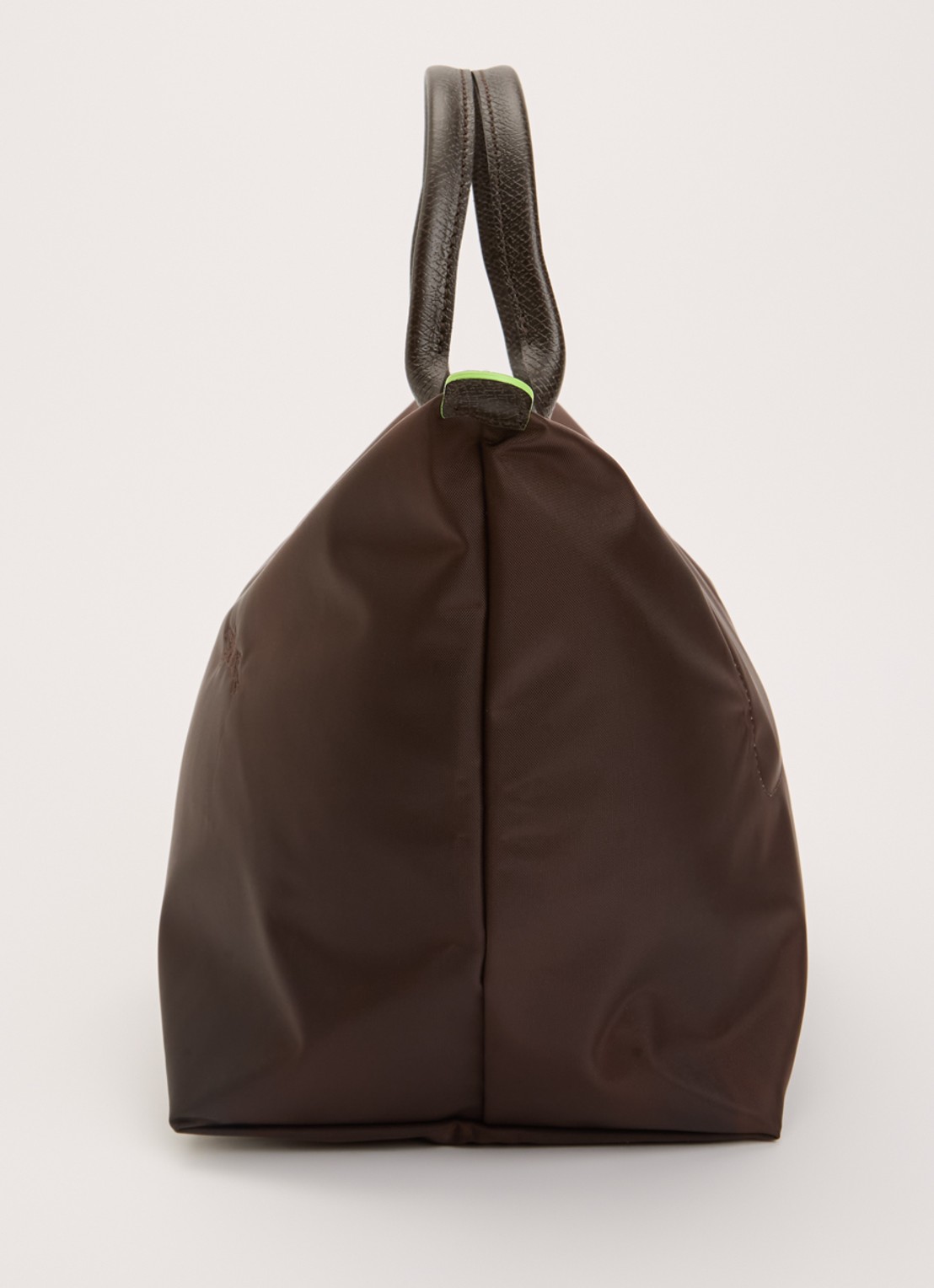 Longchamp Le Pliage Green handtas M met leren details - detail 5 donkerbruin