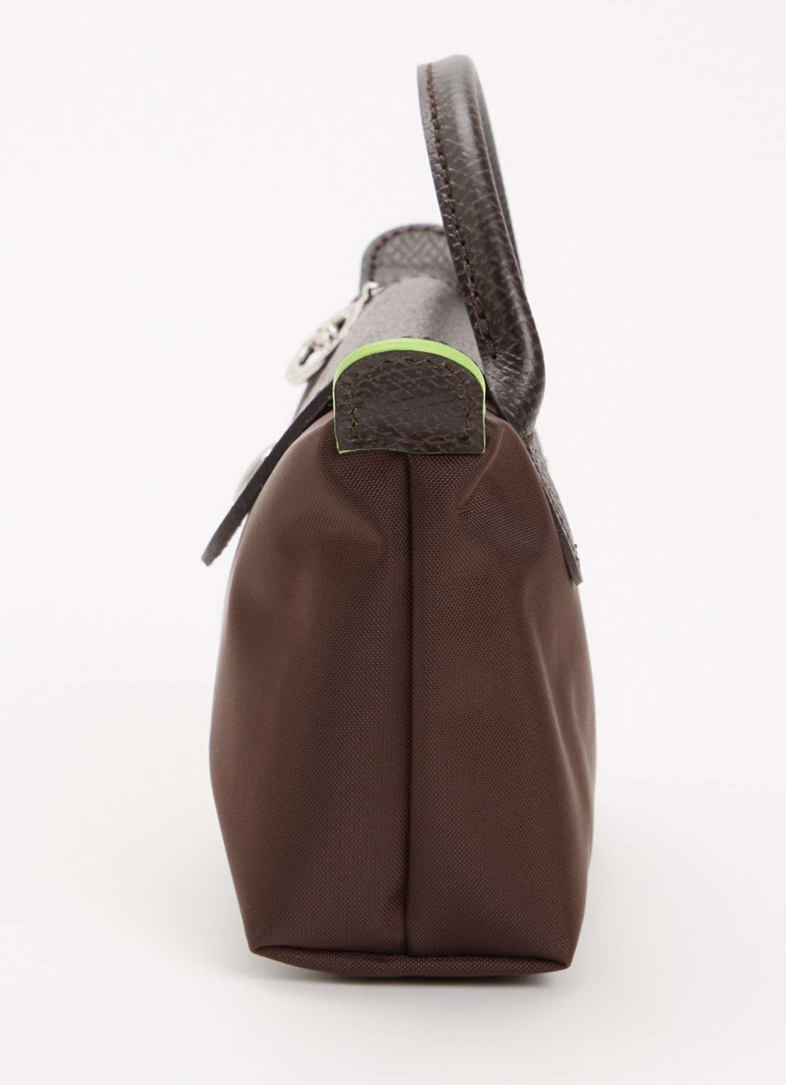 Longchamp Le Pliage Green handtas met leren details - detail 4 donkerbruin