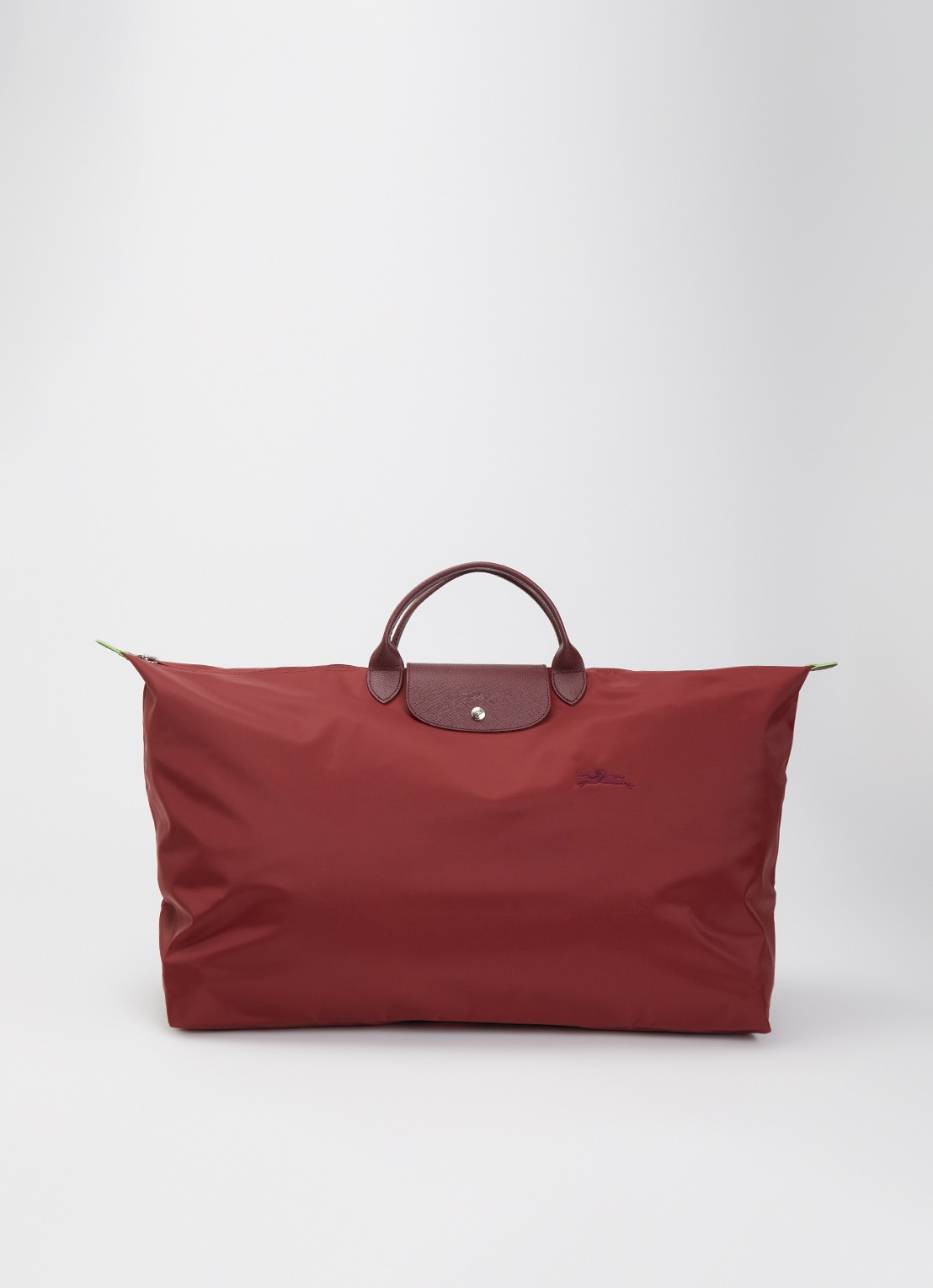 Longchamp Le Pliage Green reistas XL met leren details - voorkant 2 bordeauxrood