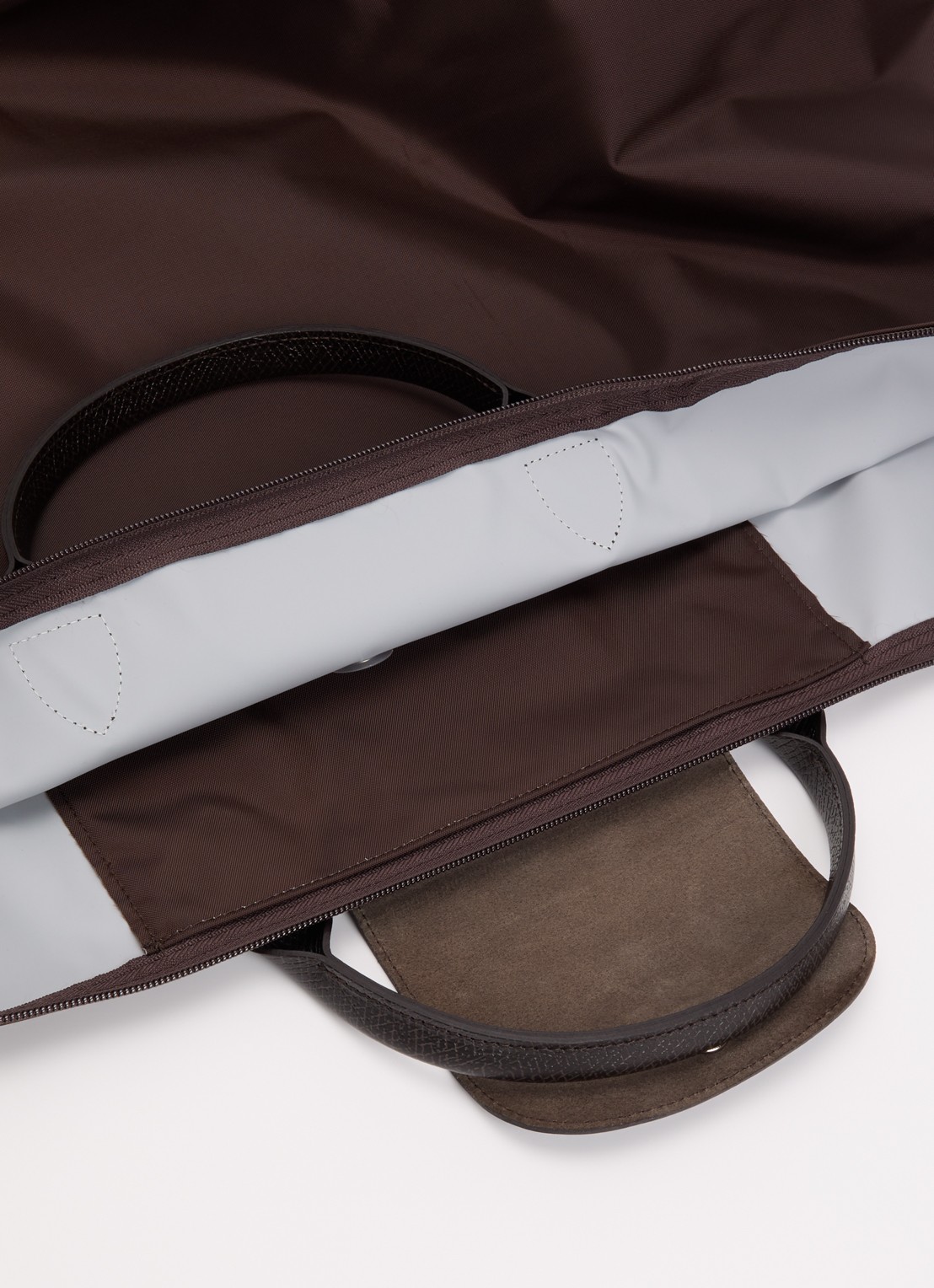 Longchamp Le Pliage Green reistas XL met leren details - detail 4 donkerbruin