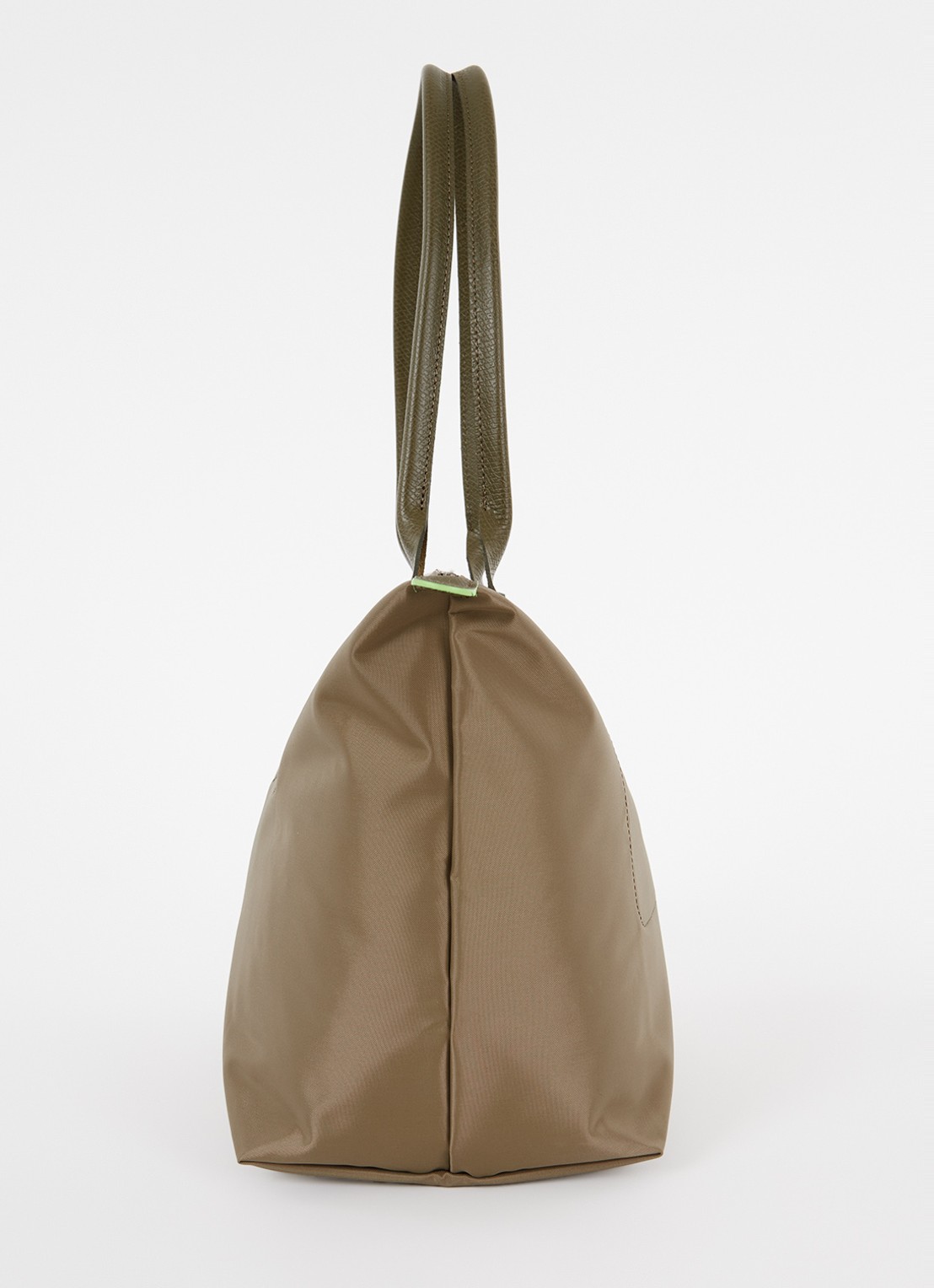 Longchamp Le Pliage Green schoudertas L met leren details - detail 4 lichtbruin