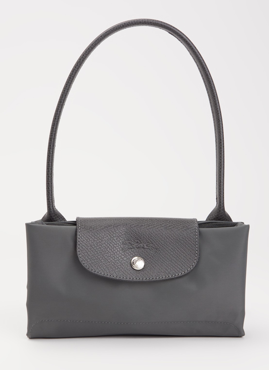 Longchamp Le Pliage Green schoudertas M met leren details - detail 3 donkergrijs