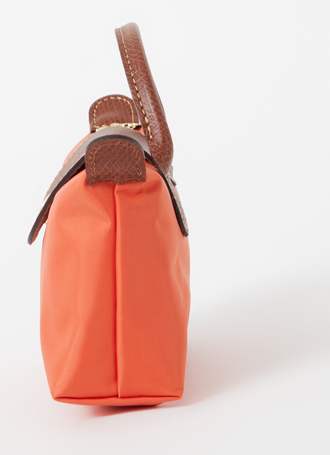 Longchamp Le Pliage handtas met leren details - detail 5 oranje