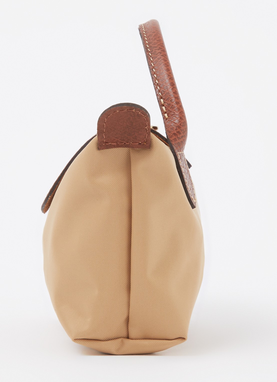 Longchamp Le Pliage handtas met leren details - detail 2 camel