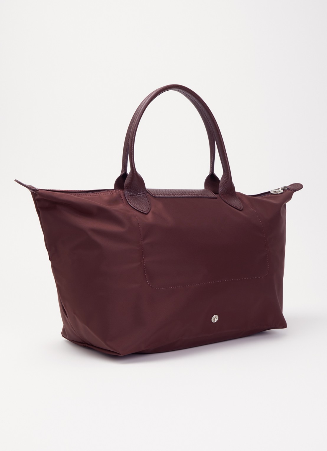 Longchamp Le Pliage One handtas L met leren details - achterkant aubergine