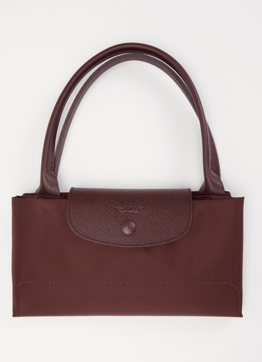 Longchamp Le Pliage One handtas L met leren details - detail 4 aubergine