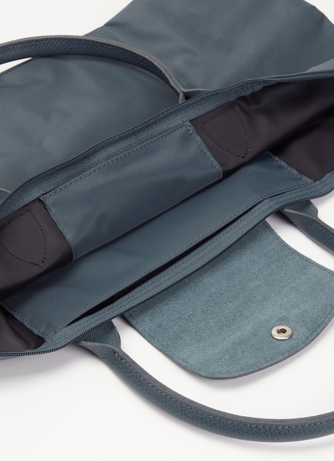 Longchamp Le Pliage One handtas L met leren details - detail 4 antraciet