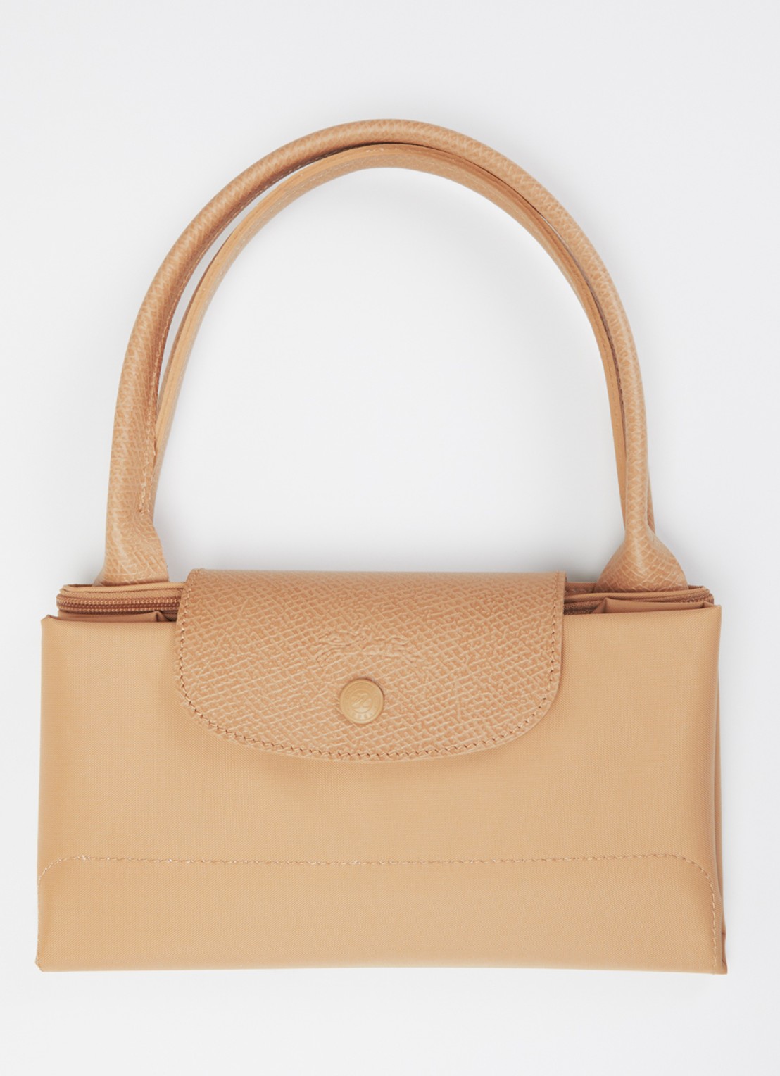 Longchamp Le Pliage One handtas L met leren details - detail 3 beige