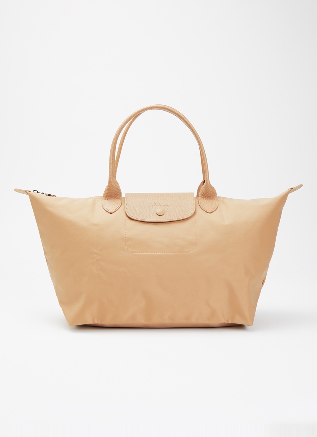Longchamp Le Pliage One handtas L met leren details - voorkant 5 beige