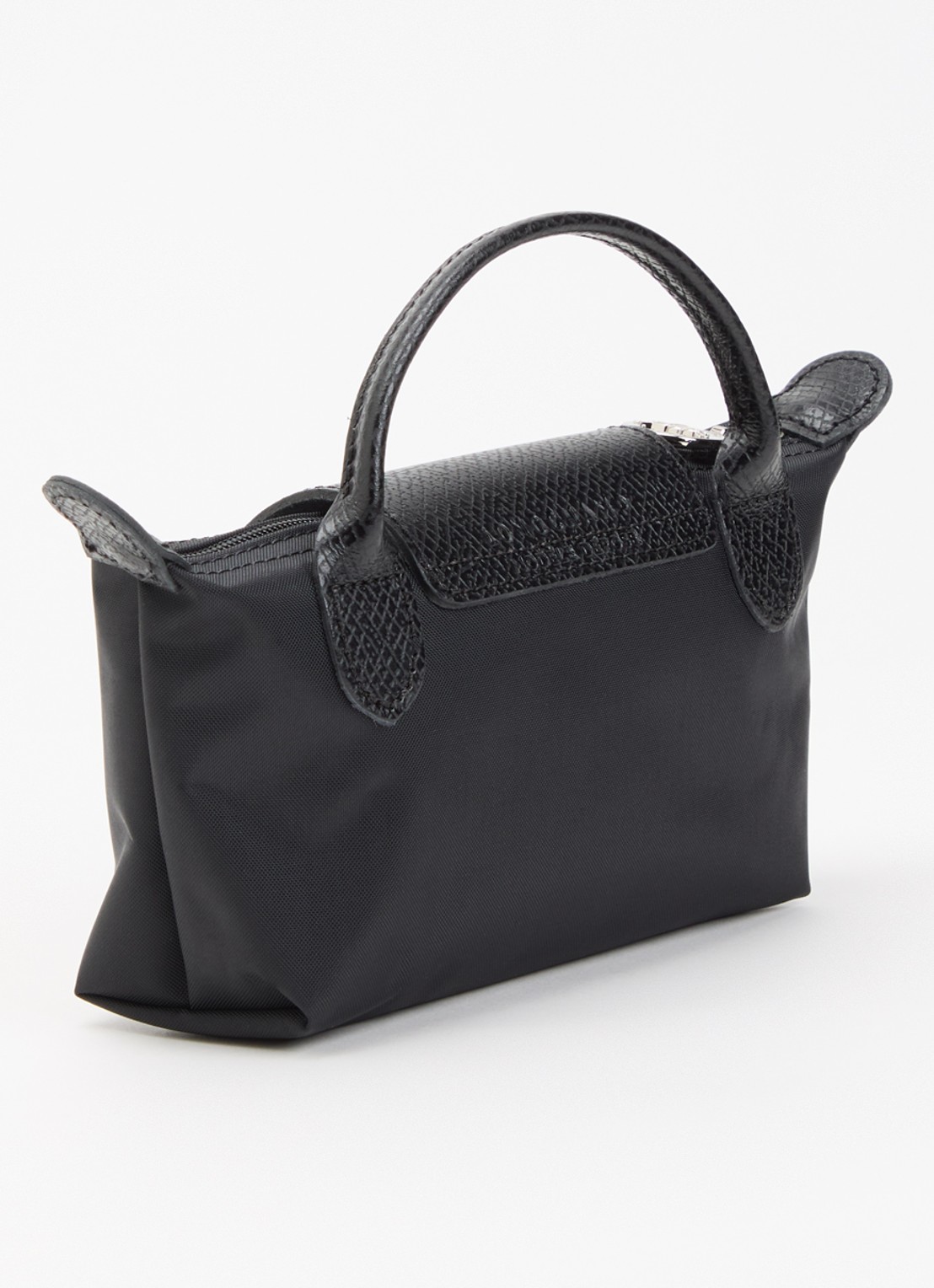 Longchamp Le Pliage One handtas met leren details - achterkant 3 zwart