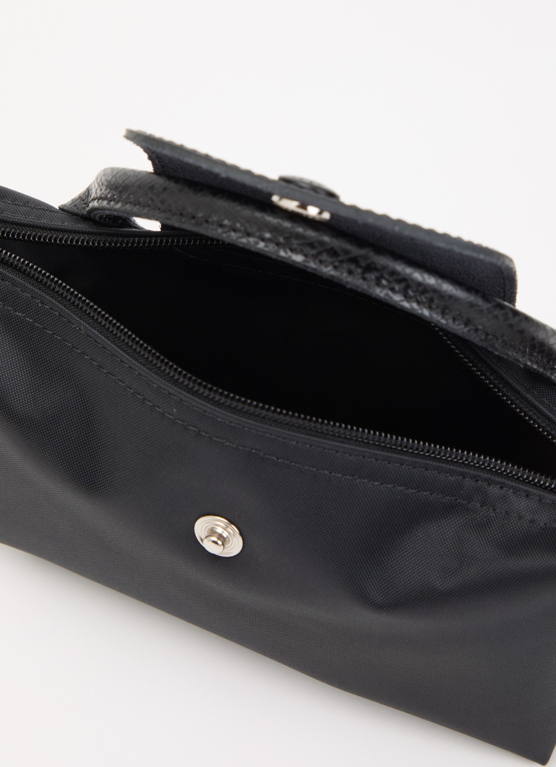 Longchamp Le Pliage One handtas met leren details - detail 4 zwart