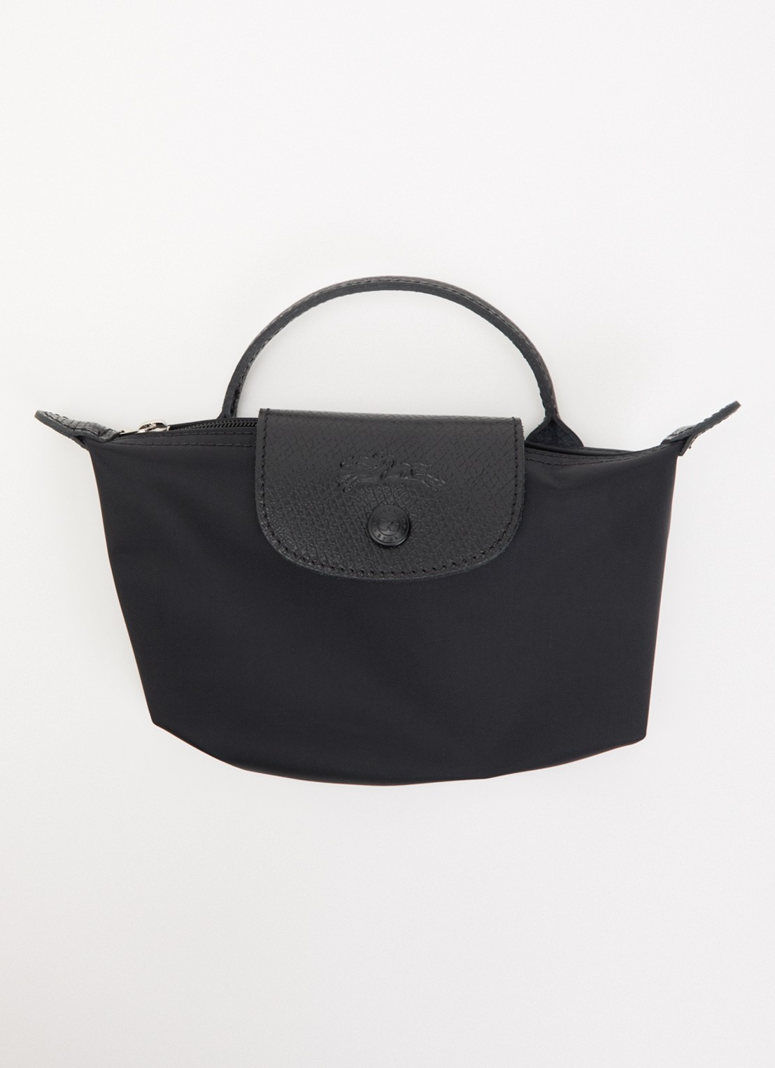 Longchamp Le Pliage One handtas met leren details - detail 6 zwart