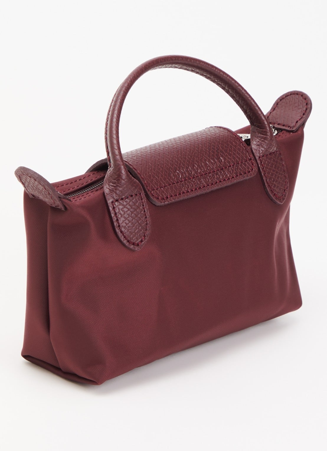Longchamp Le Pliage One handtas met leren details - achterkant bordeauxrood
