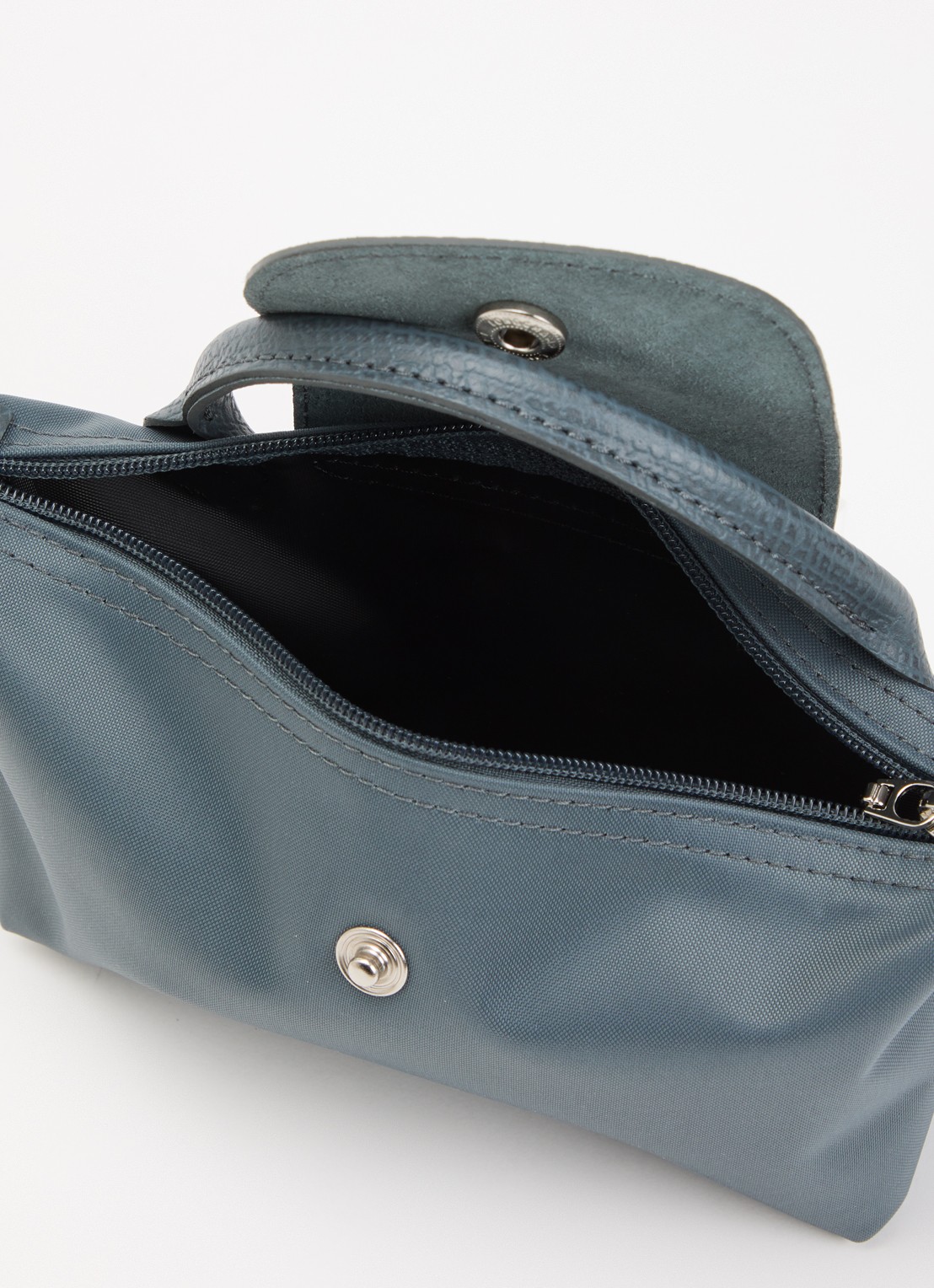 Longchamp Le Pliage One handtas met leren details - detail antraciet