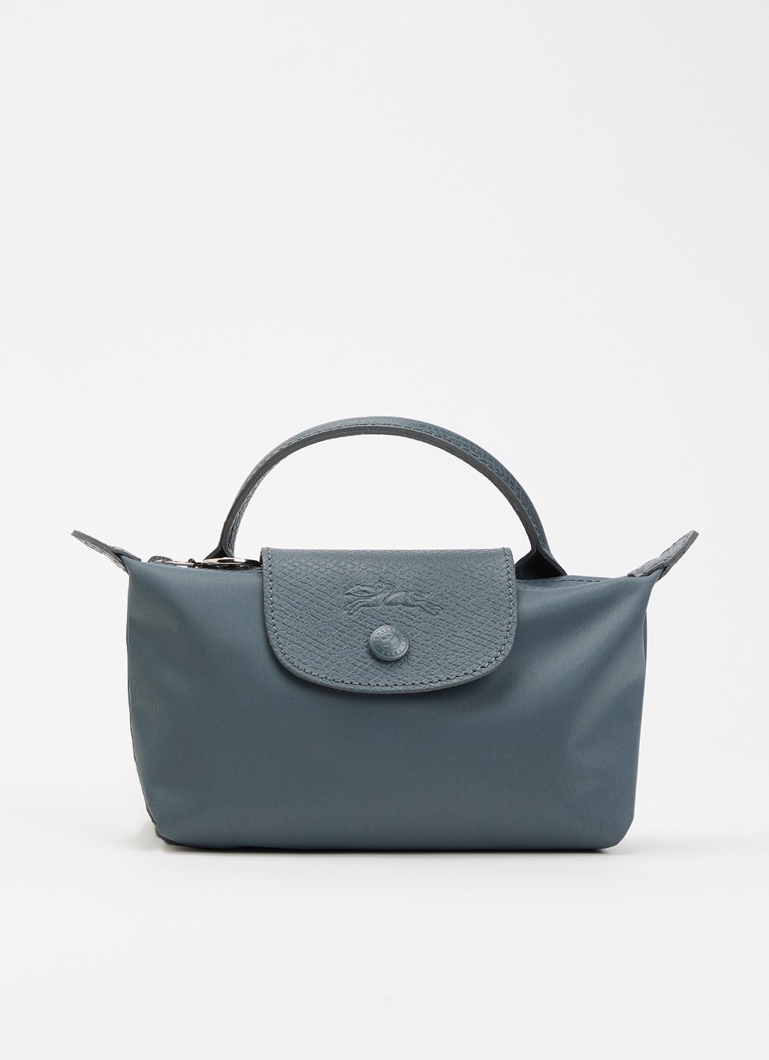 Longchamp Le Pliage One handtas met leren details - voorkant 4 antraciet