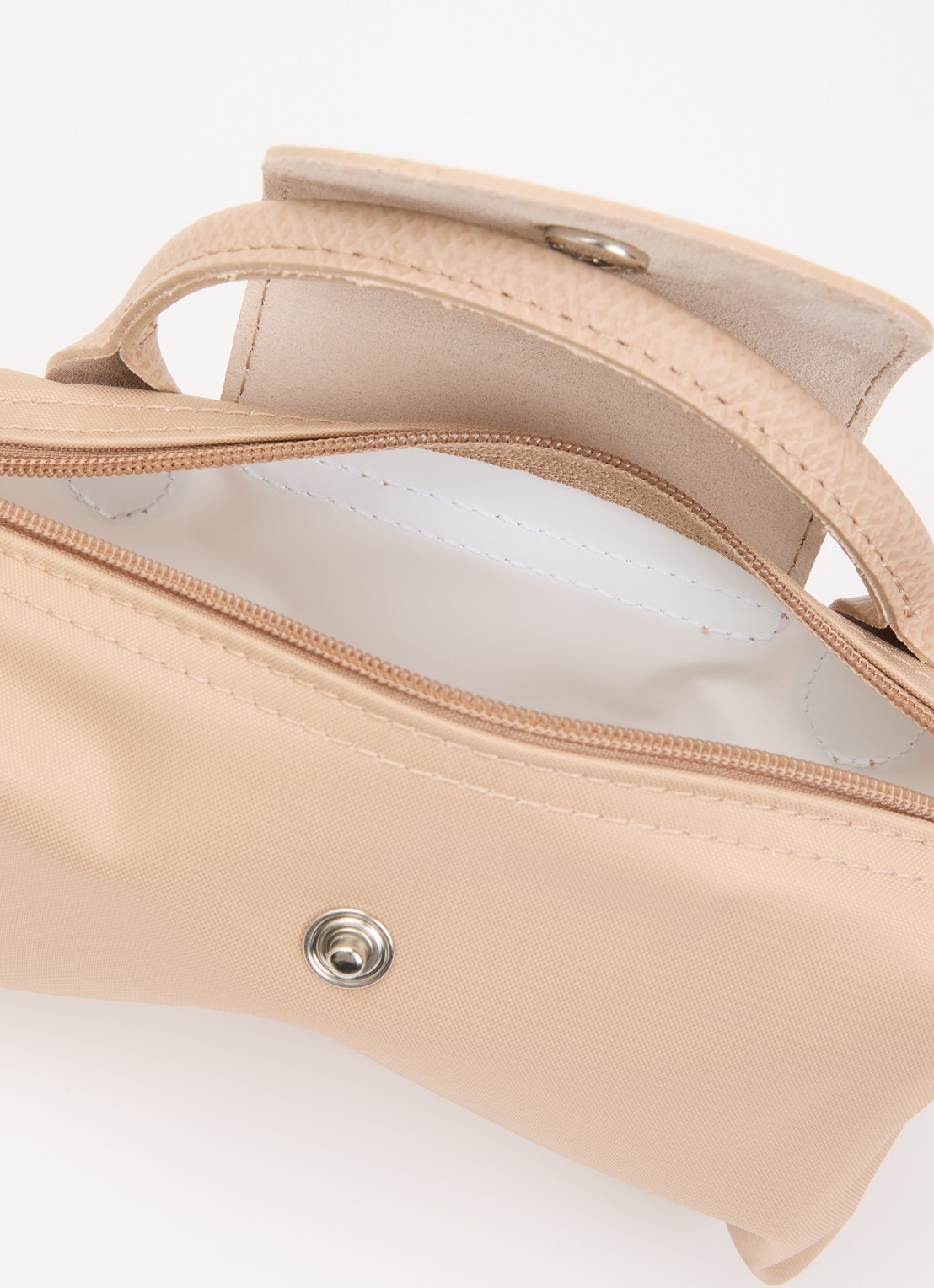 Longchamp Le Pliage One handtas met leren details - detail 4 beige