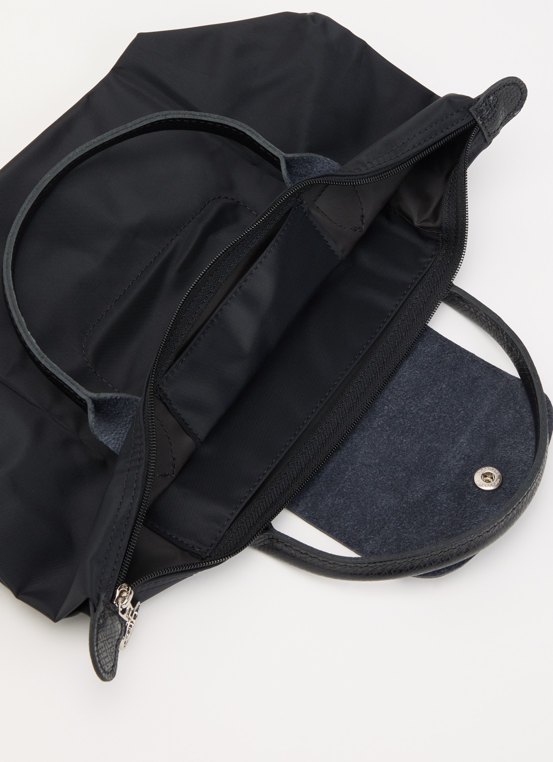 Longchamp Le Pliage One handtas S met leren details - detail 3 zwart