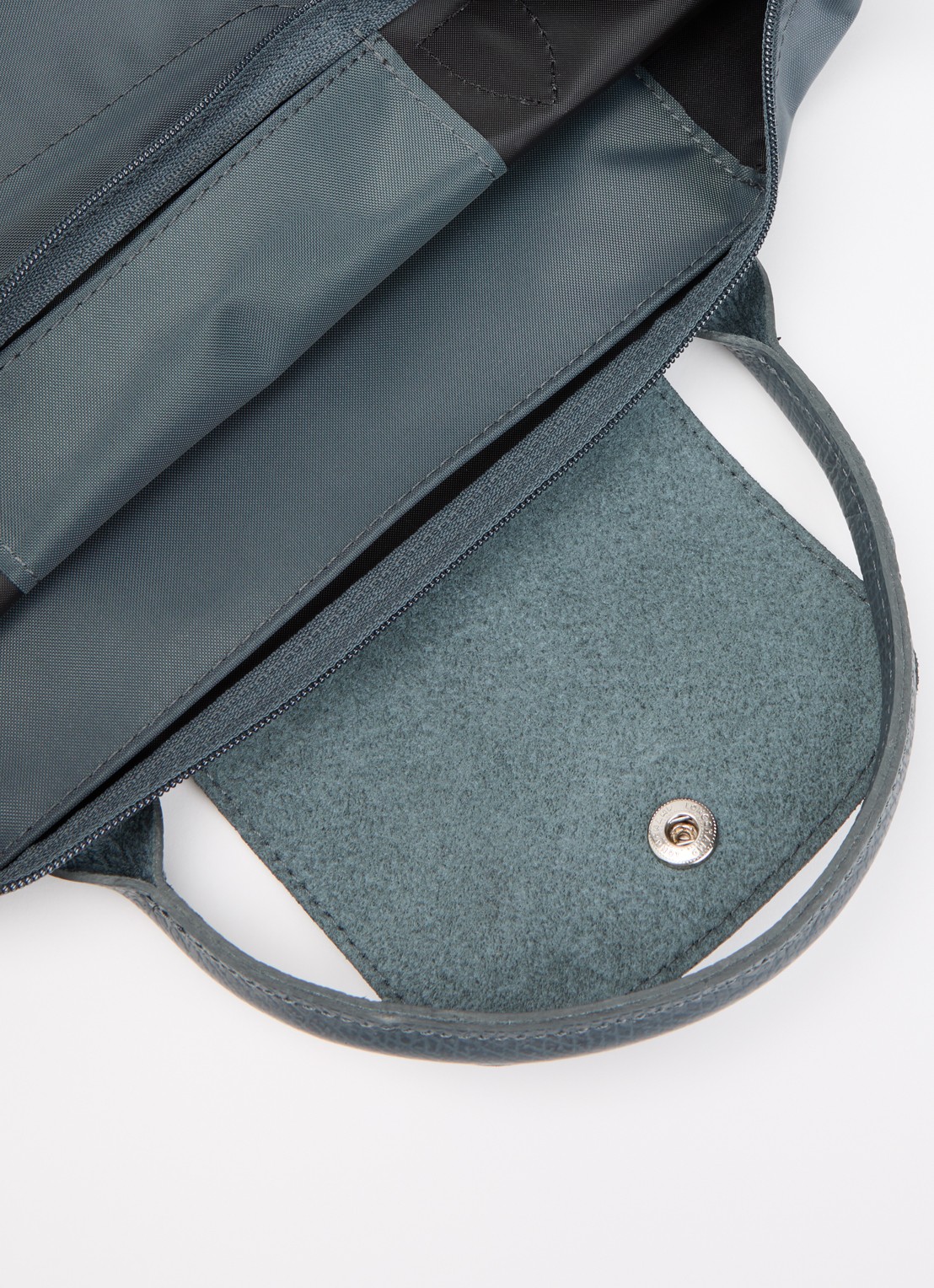 Longchamp Le Pliage One handtas S met leren details - detail 4 antraciet