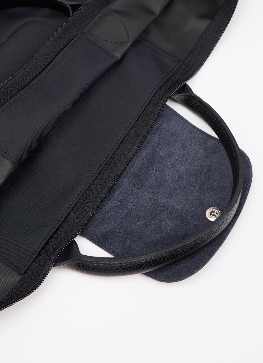 Longchamp Le Pliage One reistas L met leren details - detail 3 zwart