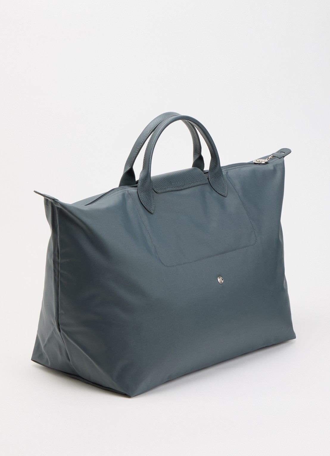 Longchamp Le Pliage One reistas L met leren details - achterkant 5 staalblauw