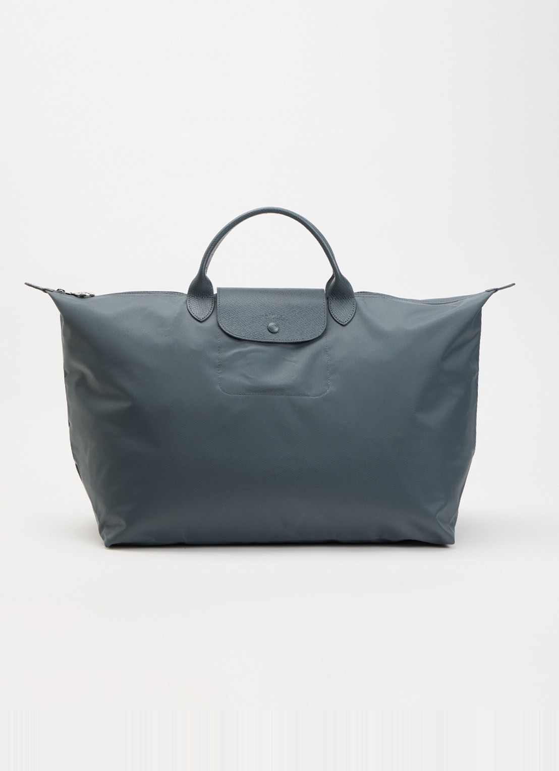 Longchamp Le Pliage One reistas L met leren details - voorkant 6 staalblauw