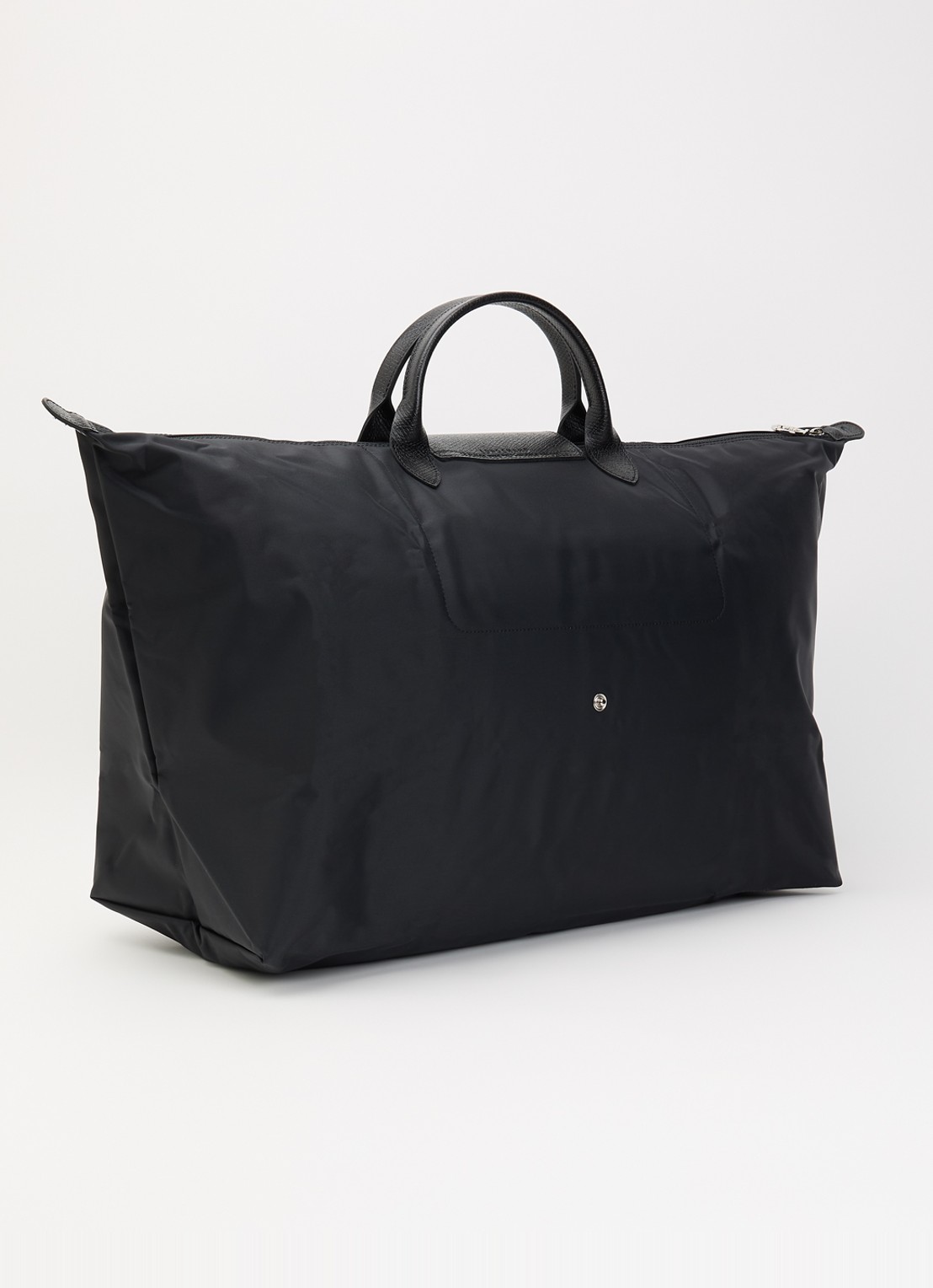 Longchamp Le Pliage One reistas XL met leren details - achterkant zwart