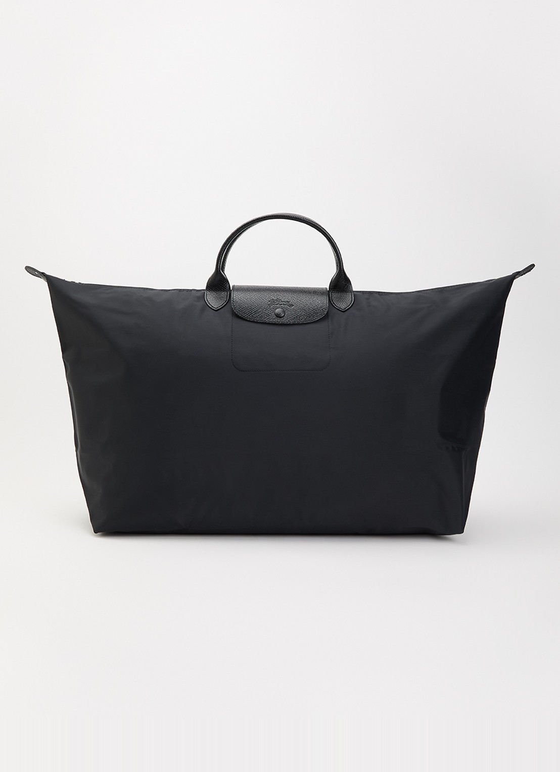 Longchamp Le Pliage One reistas XL met leren details - voorkant 2 zwart