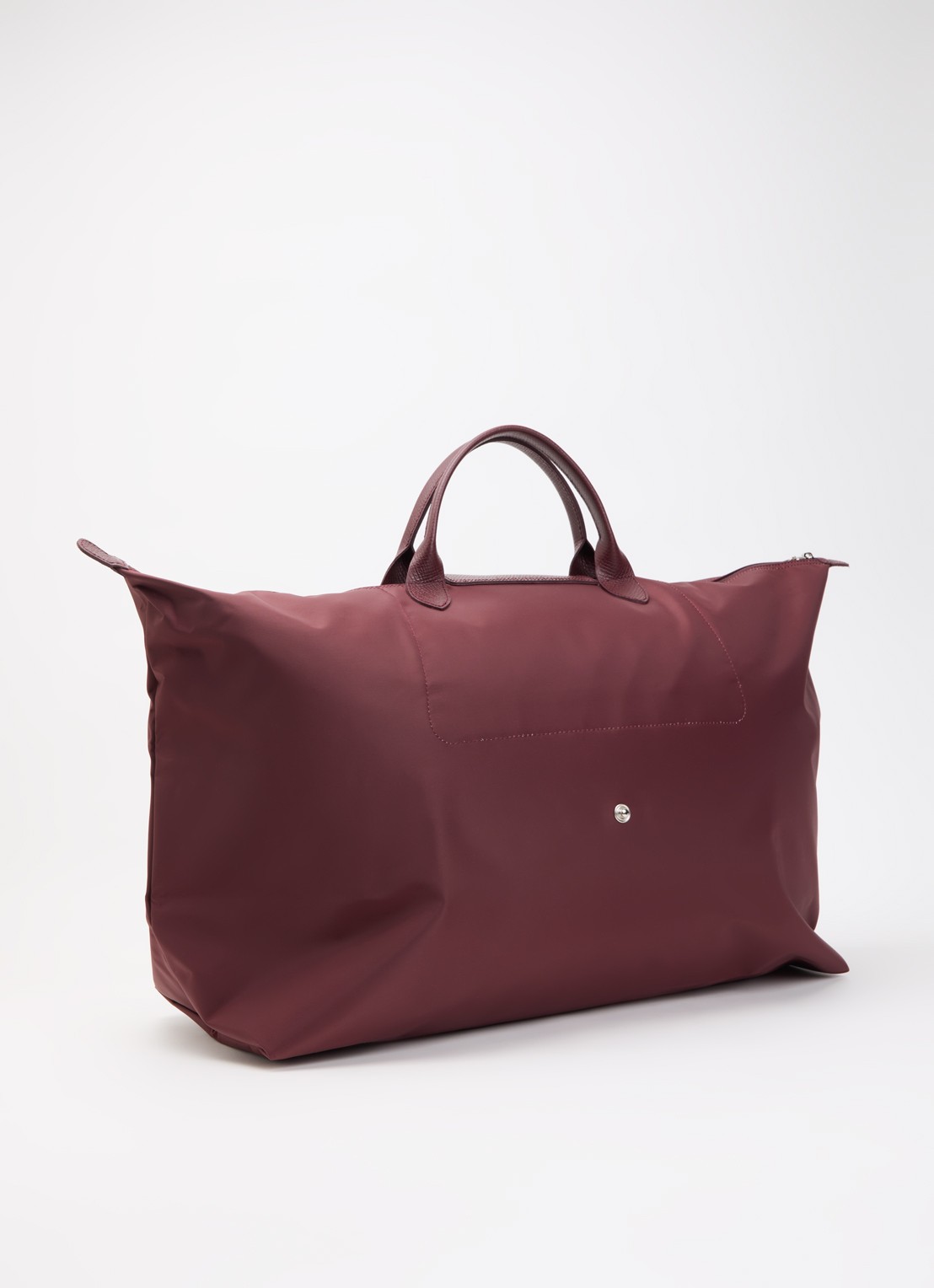 Longchamp Le Pliage One reistas XL met leren details - achterkant bordeauxrood