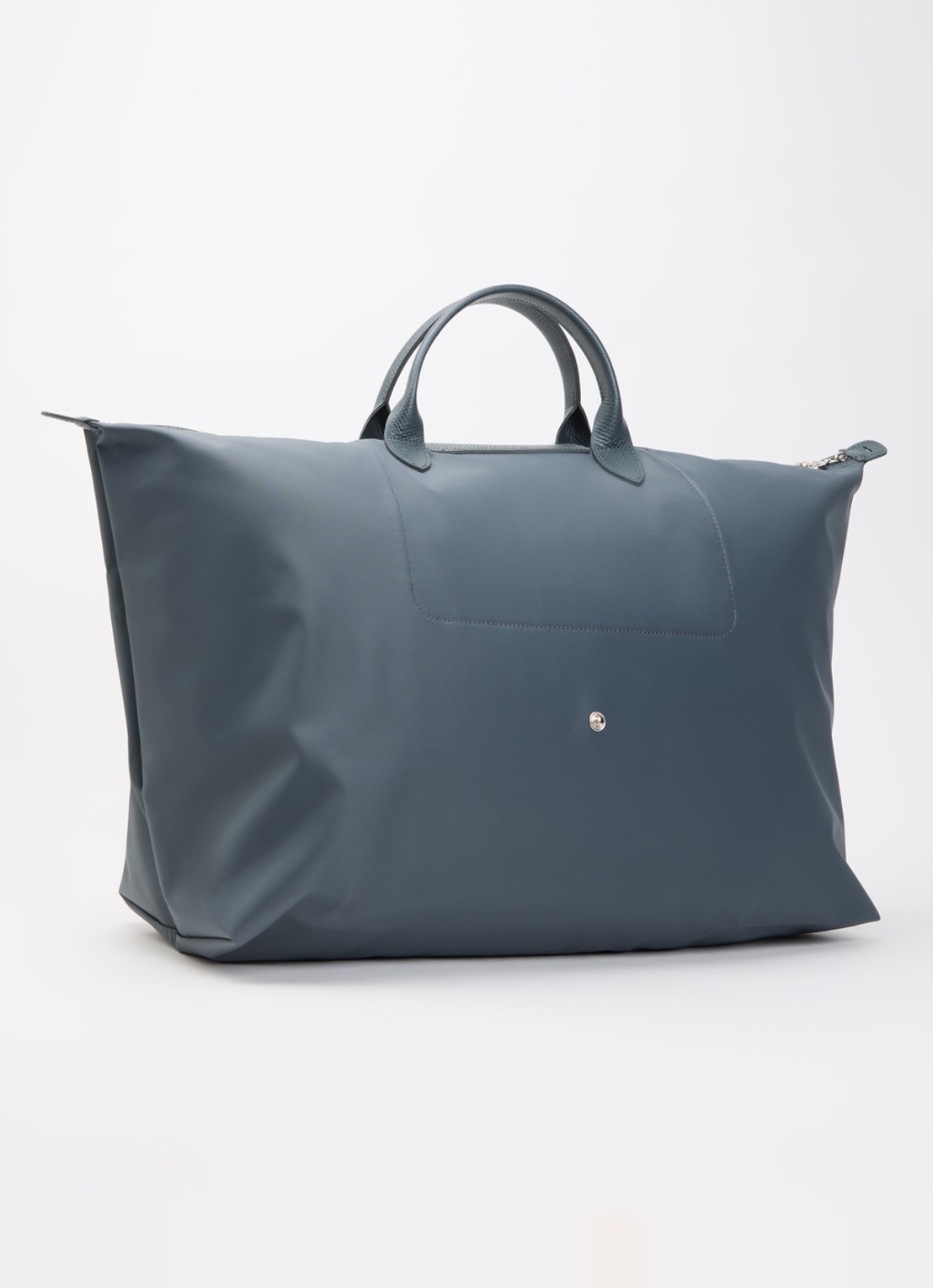 Longchamp Le Pliage One reistas XL met leren details - achterkant 7 staalblauw