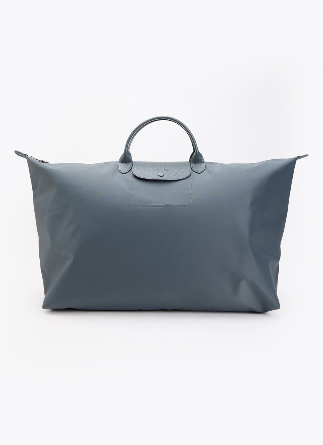 Longchamp Le Pliage One reistas XL met leren details - voorkant staalblauw