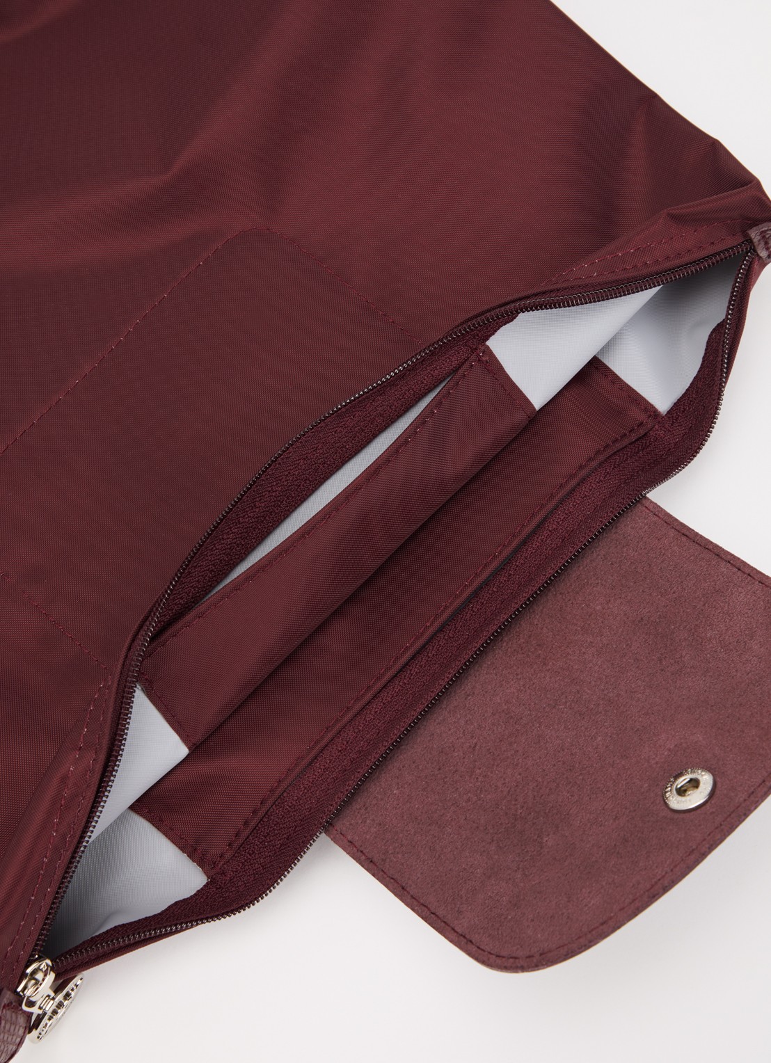 Longchamp Le Pliage One rugzak M met leren details - detail 3 aubergine