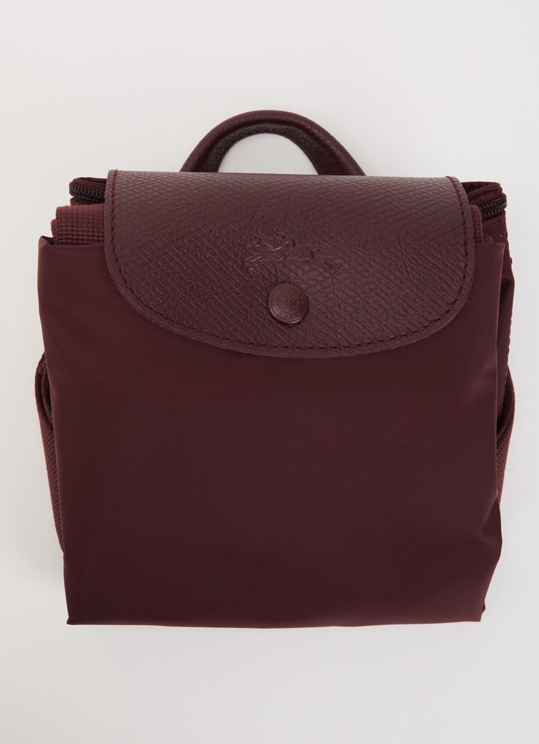Longchamp Le Pliage One rugzak M met leren details - detail 4 aubergine
