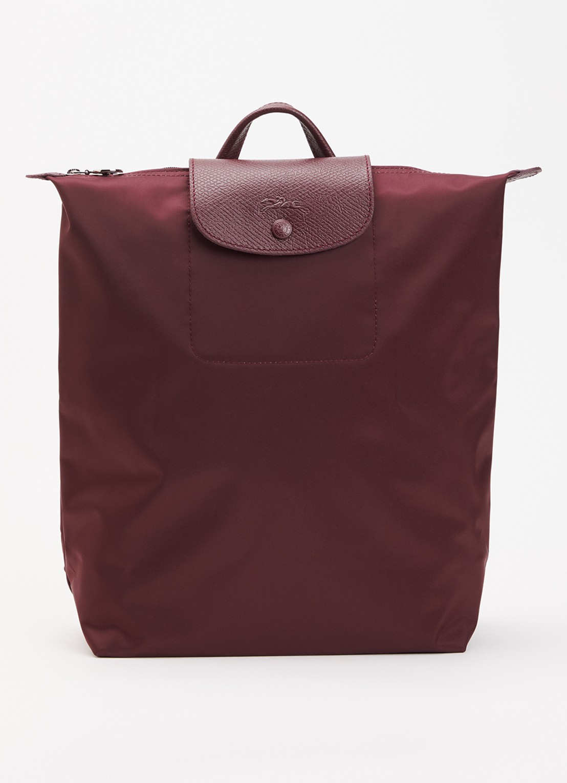 Longchamp Le Pliage One rugzak M met leren details - voorkant aubergine