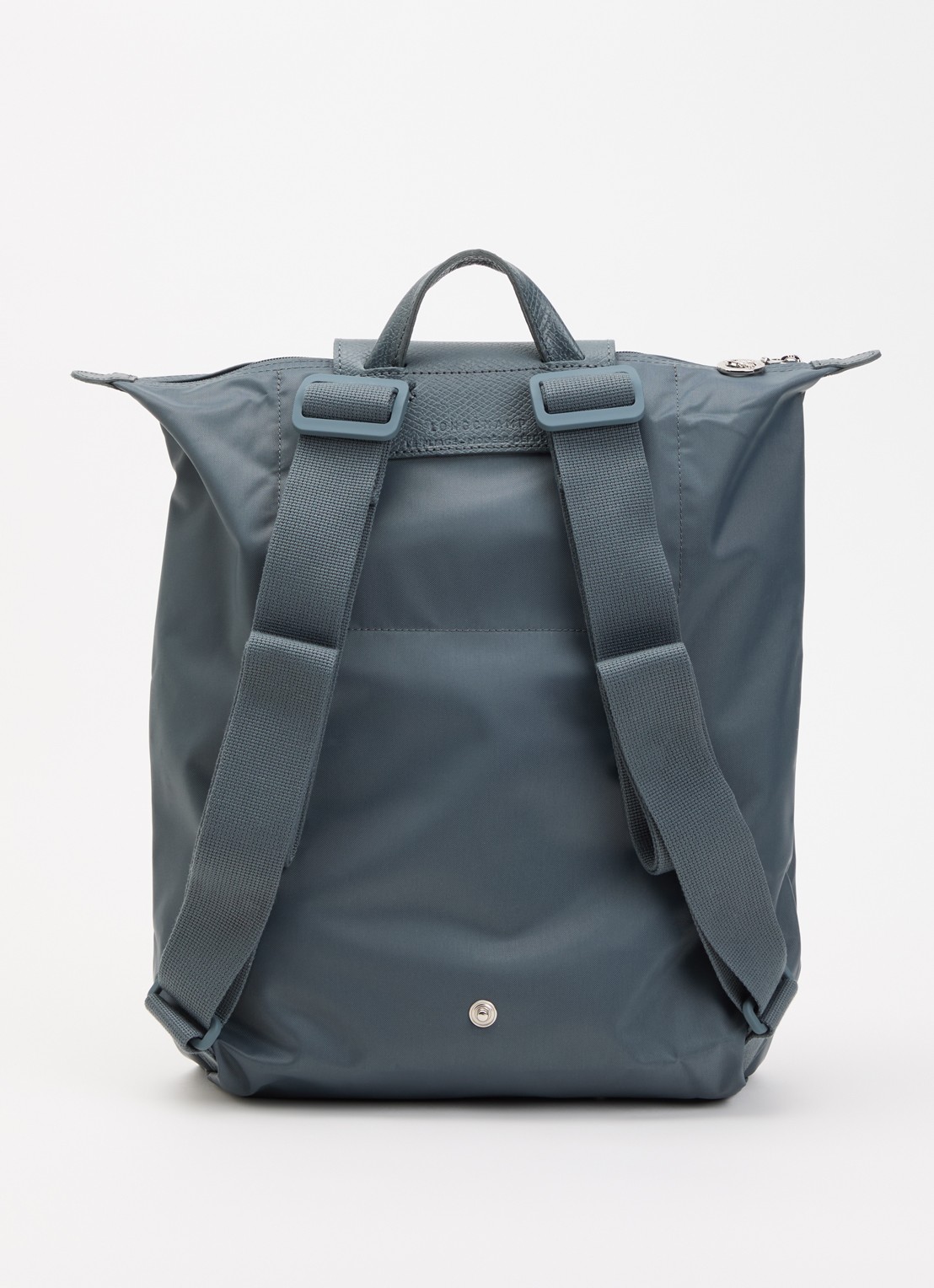 Longchamp Le Pliage One rugzak M met leren details - achterkant 5 staalblauw