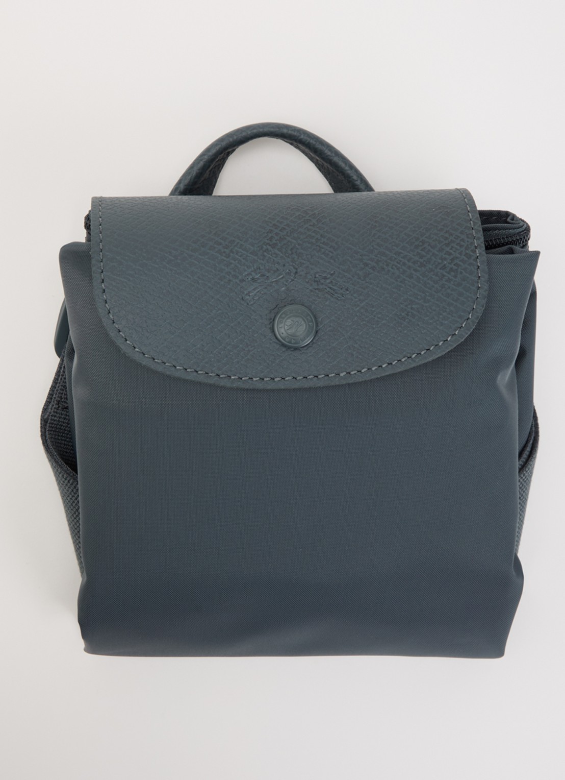 Longchamp Le Pliage One rugzak M met leren details - detail 2 staalblauw