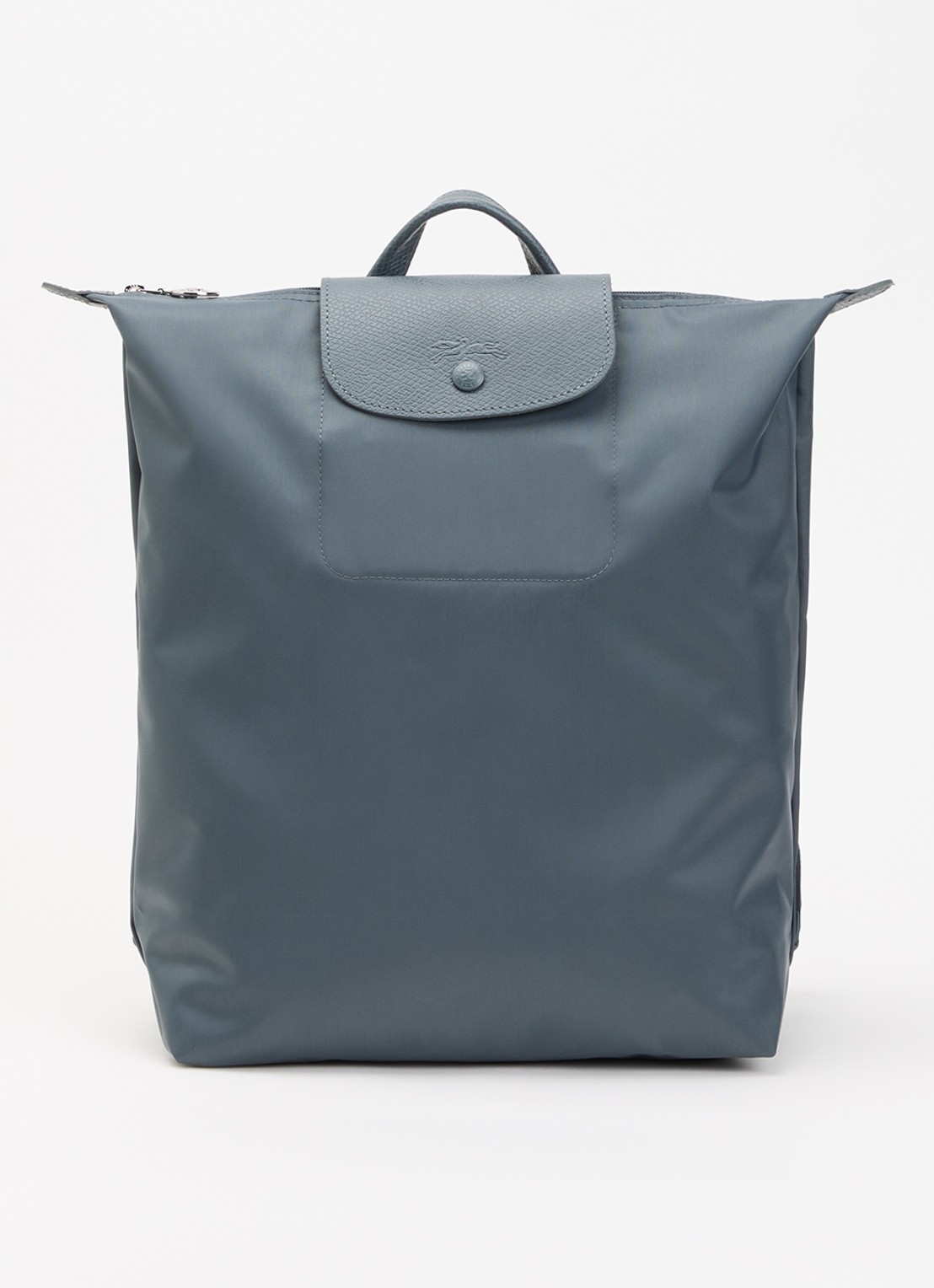 Longchamp Le Pliage One rugzak M met leren details - voorkant 3 staalblauw