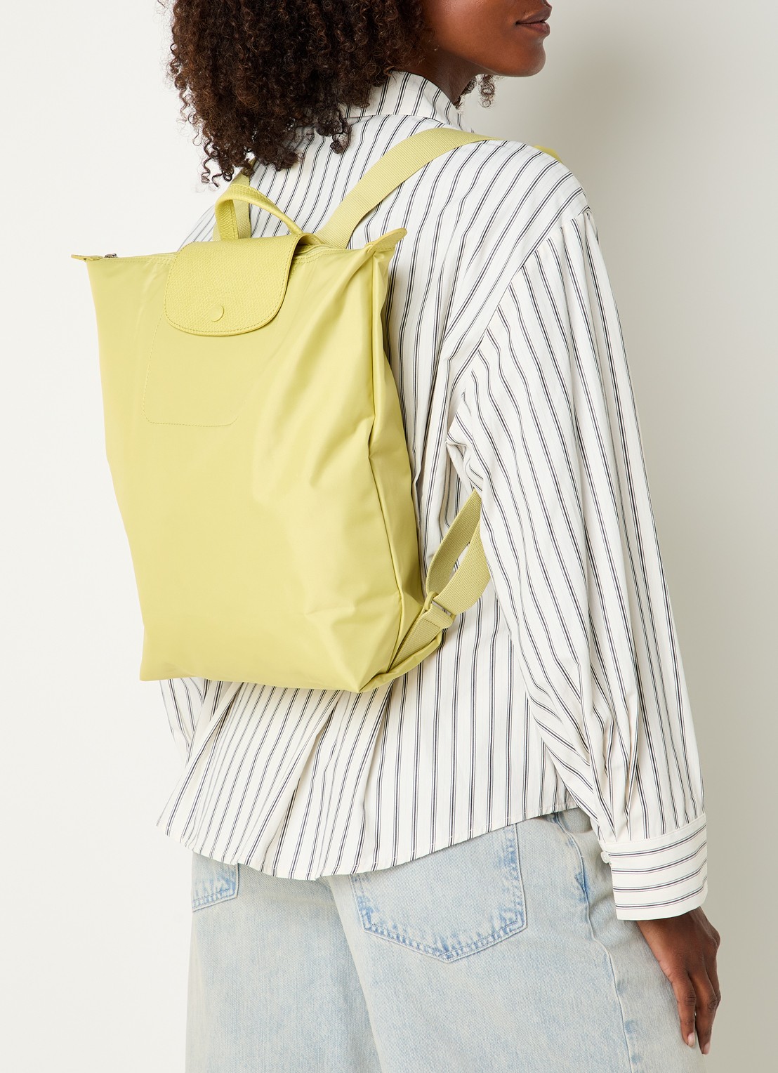 Longchamp Le Pliage One rugzak M met leren details - voorkant 5 groen