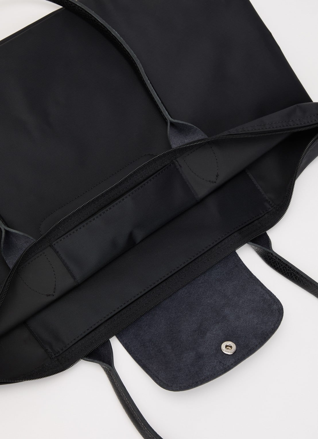 Longchamp Le Pliage One schoudertas L met leren details - detail 4 zwart