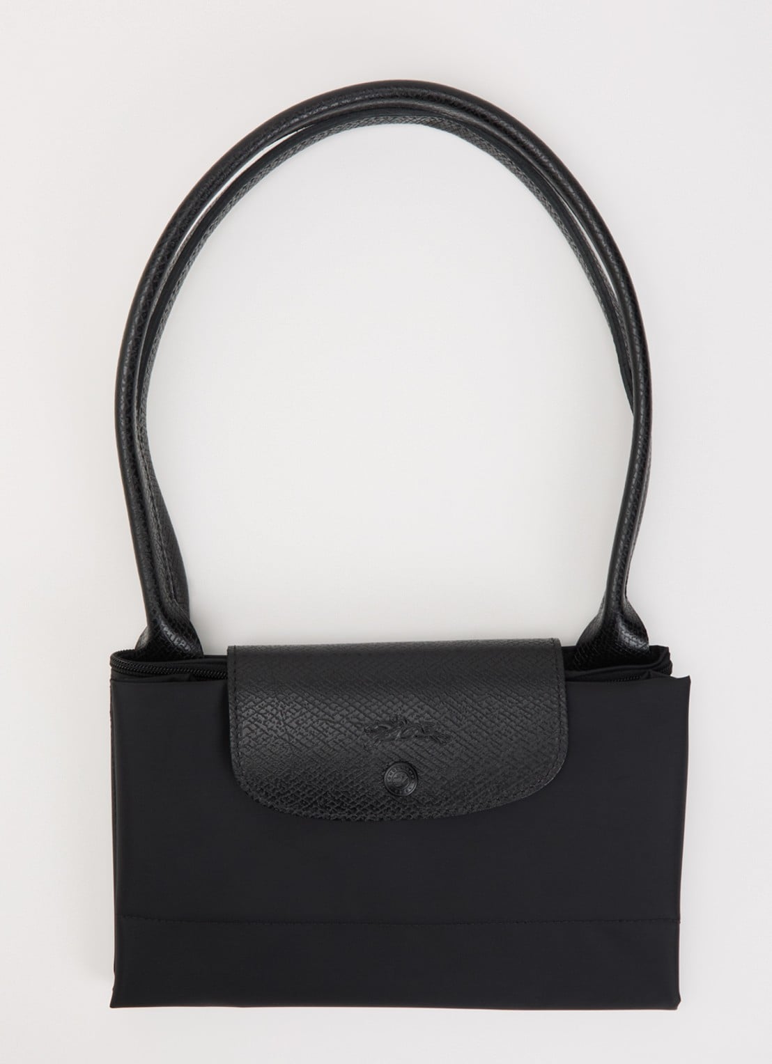 Longchamp Le Pliage One schoudertas L met leren details - detail 6 zwart