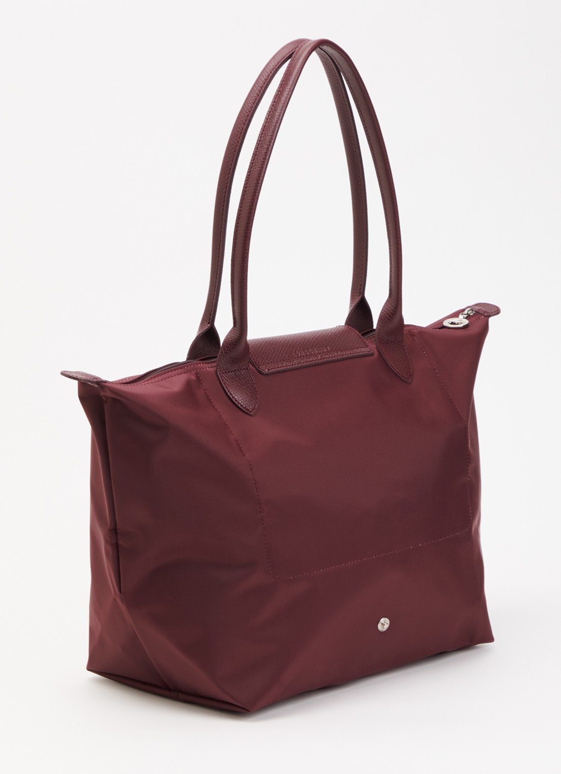 Longchamp Le Pliage One schoudertas L met leren details - achterkant 3 bordeauxrood