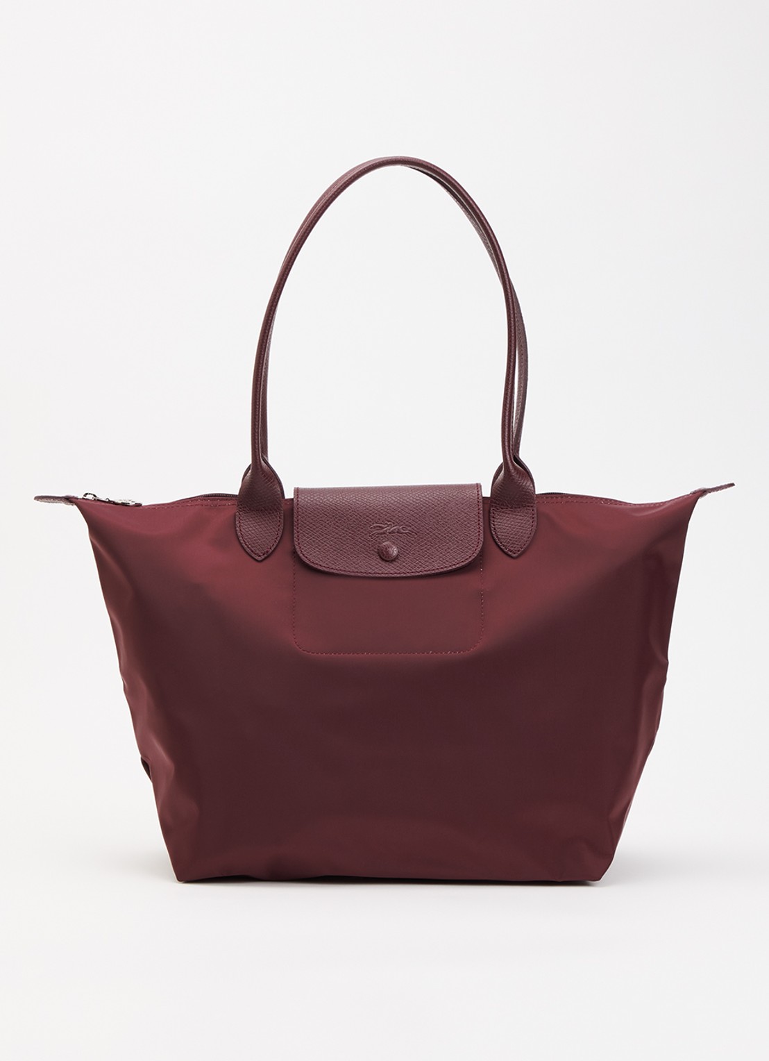 Longchamp Le Pliage One schoudertas L met leren details - voorkant bordeauxrood