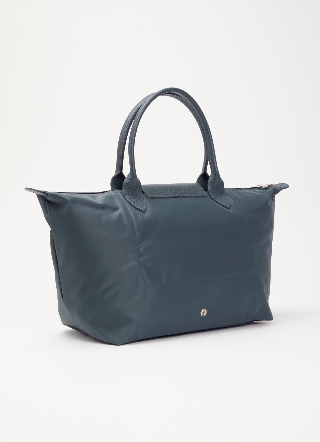 Longchamp Le Pliage One schoudertas L met leren details - achterkant 6 antraciet