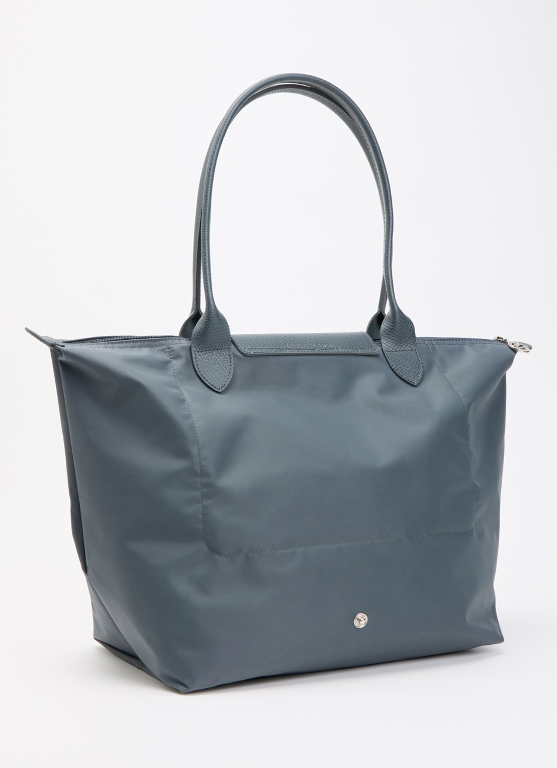 Longchamp Le Pliage One schoudertas L met leren details - achterkant 3 antraciet