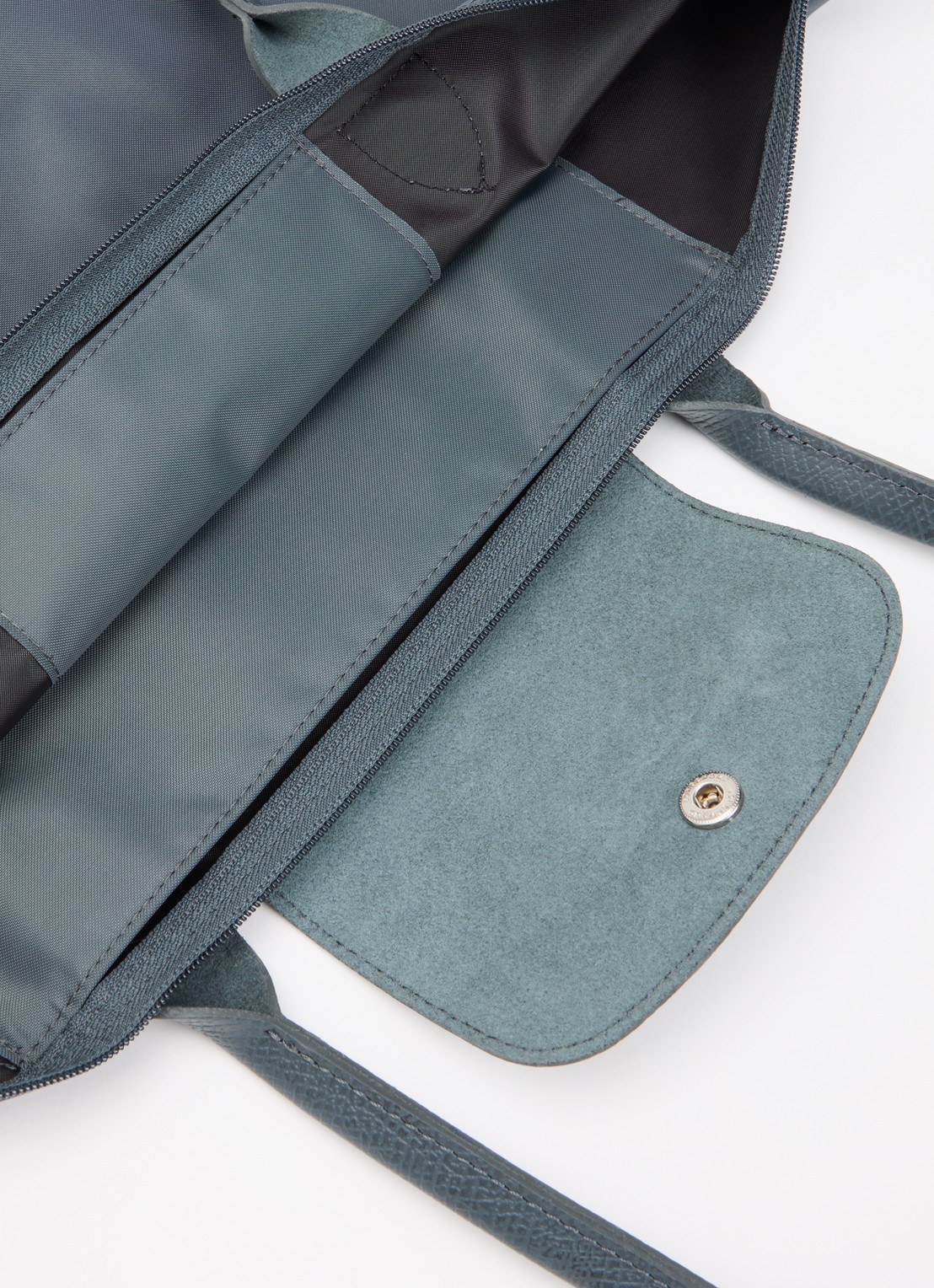Longchamp Le Pliage One schoudertas L met leren details - detail 4 antraciet