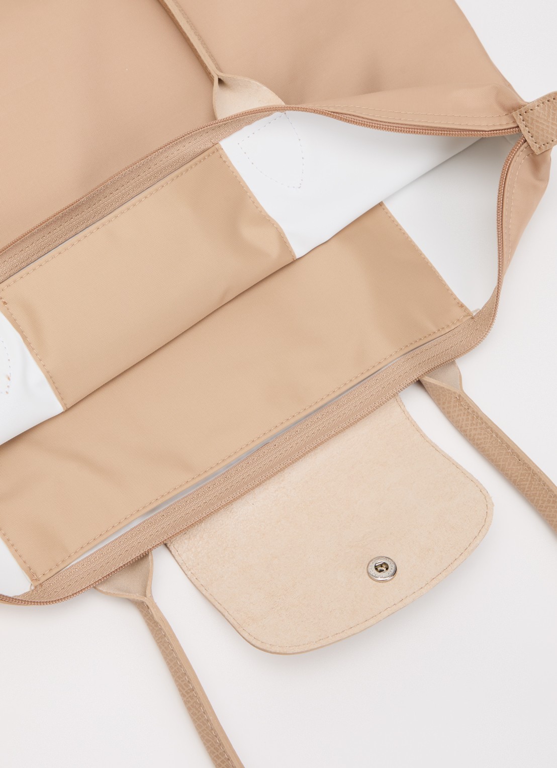 Longchamp Le Pliage One schoudertas L met leren details - detail 4 beige