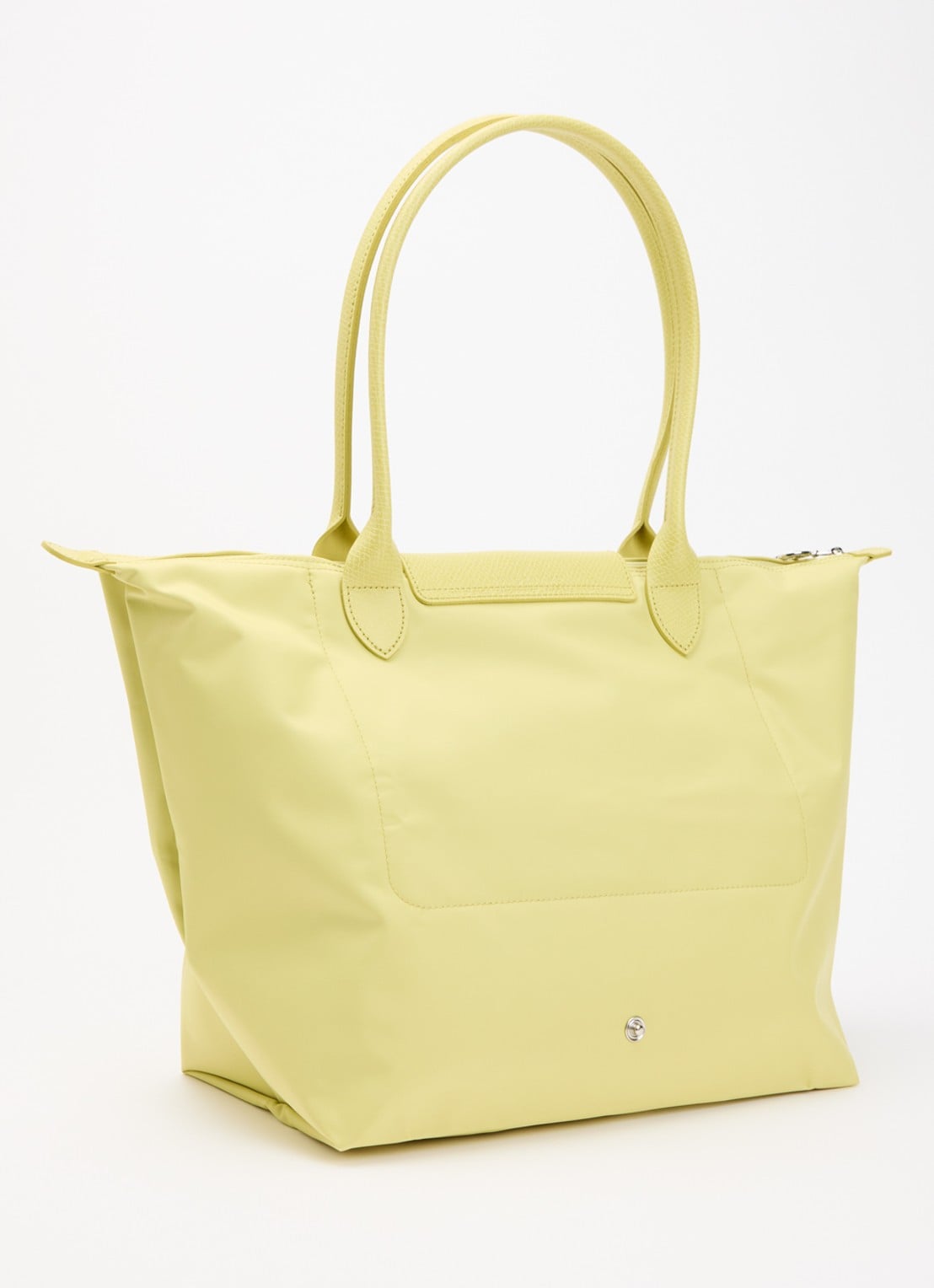 Longchamp Le Pliage One schoudertas L met leren details - achterkant 3 lime