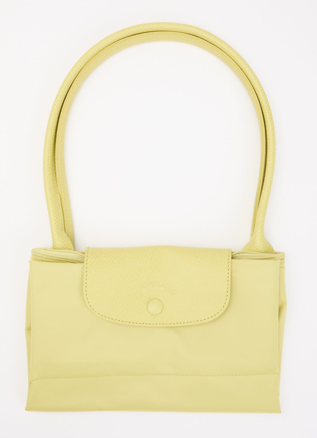 Longchamp Le Pliage One schoudertas L met leren details - detail 6 lime