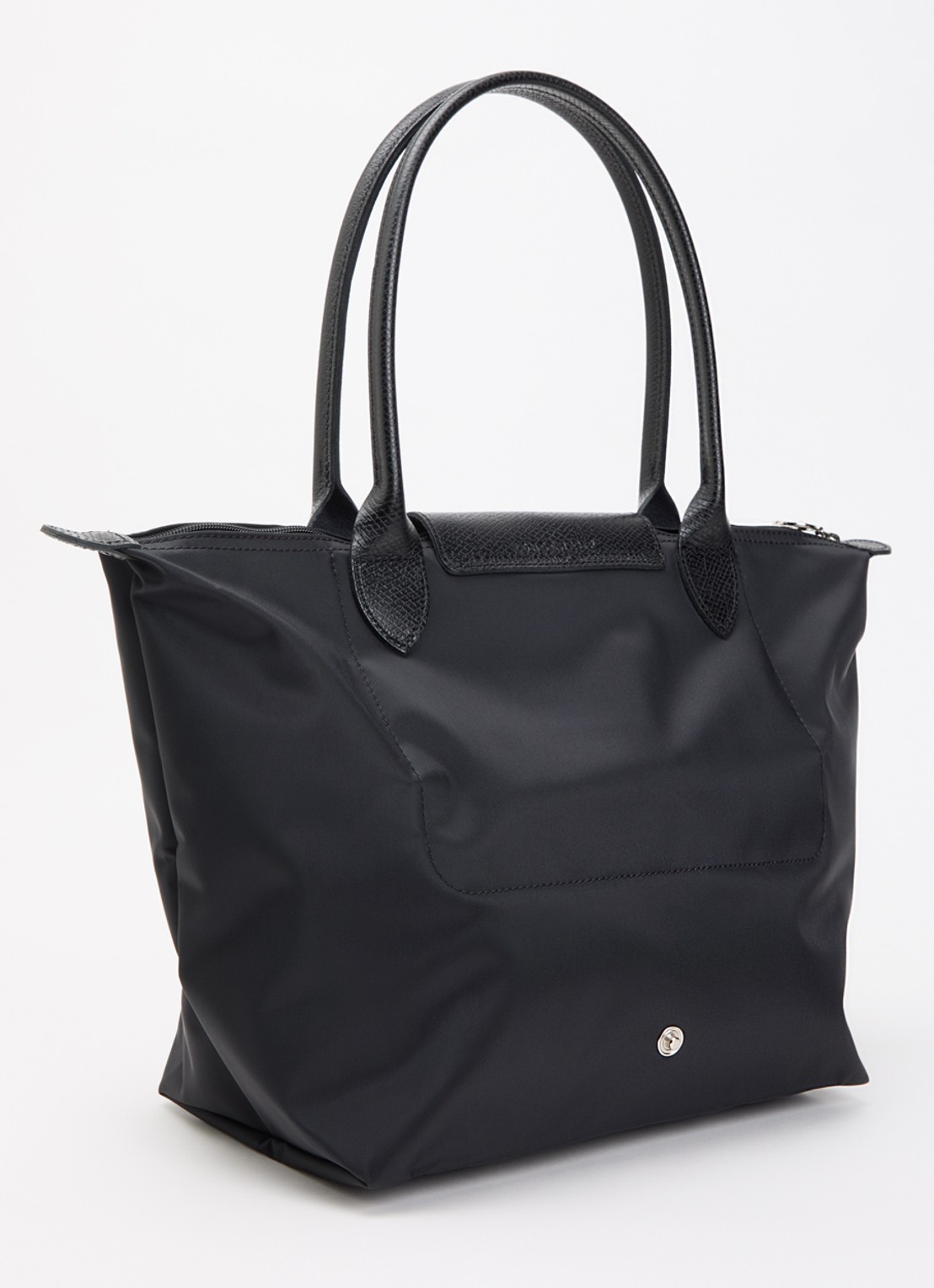 Longchamp Le pliage One schoudertas M met details van leer - achterkant 7 zwart