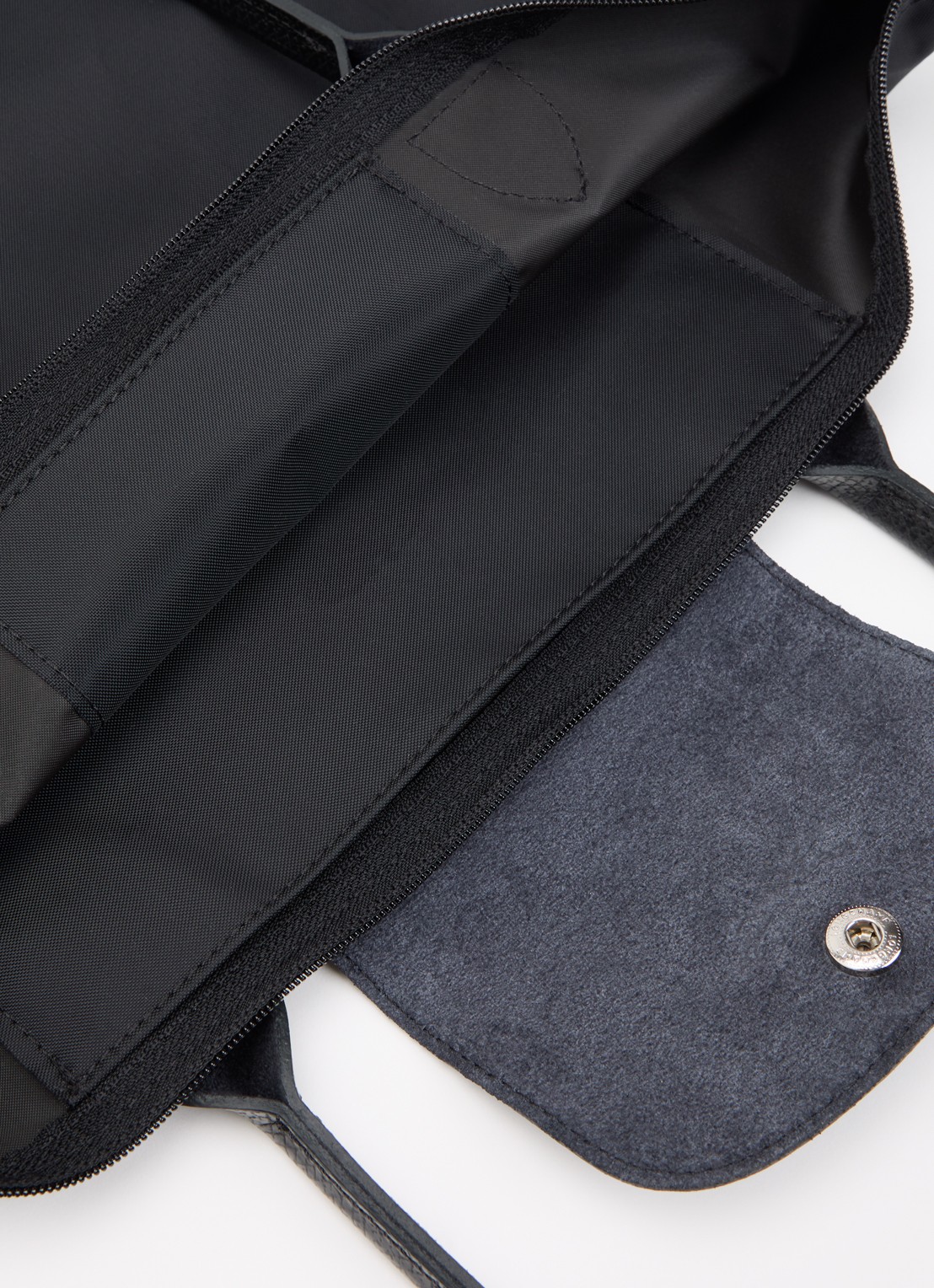 Longchamp Le pliage One schoudertas M met details van leer - detail 3 zwart