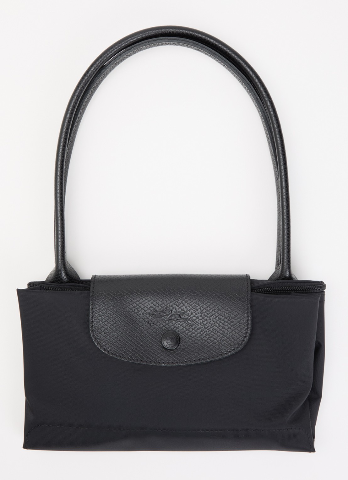 Longchamp Le pliage One schoudertas M met details van leer - detail 5 zwart